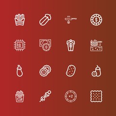 Editable 16 potato icons for web and mobile