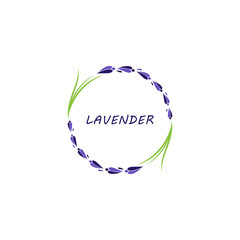 lavender floral aromatic logo vector icon illustration
