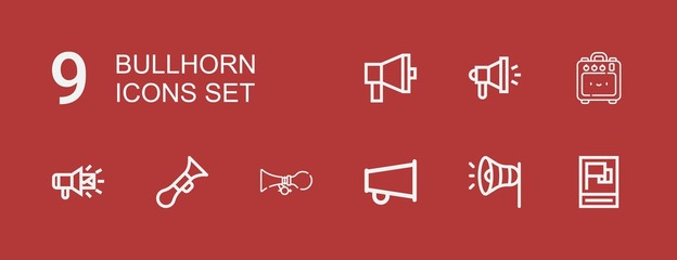 Editable 9 bullhorn icons for web and mobile