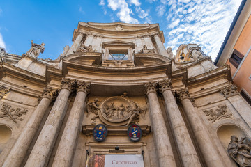 The small, 16th Century San Marcello al Corso Church, Rome,Italy