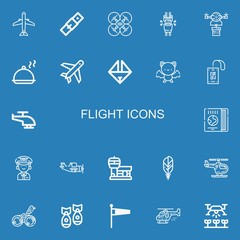 Editable 22 flight icons for web and mobile