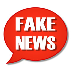 Red speech bubble with 