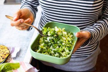 Green cabbage lettuce vitamin salad