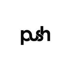 push typography  letter original monogram logo design