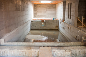 Swimming pool under construction