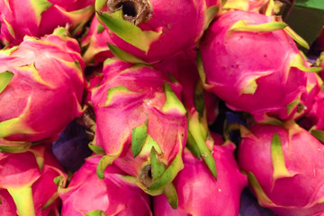 Dragon fruit on market stand