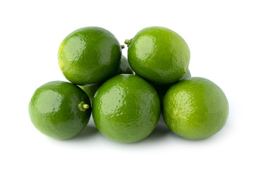 fresh lime stack isolate on white background