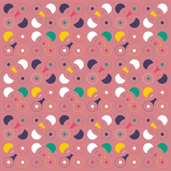 Beautiful of Colorful Circle, Repeated, Abstract, Illustrator Pattern Wallpaper. Image for Printing on Paper, Wallpaper or Background, Covers, Fabrics