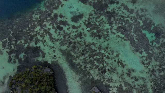 Aerial view of a beautiful small islands Siete Pecados near in Coron Bay. Palawan. 