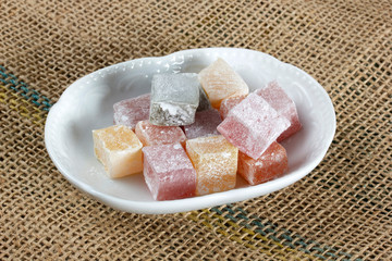 colorful Turkish delights in the plate