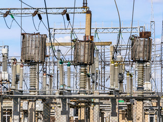 Fototapeta na wymiar Outdoor electrical substation