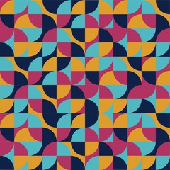 Beautiful of Colorful Quarter Circle, Repeated, Abstract, Illustrator Pattern Wallpaper. Image for Printing on Paper, Wallpaper or Background, Covers, Fabrics