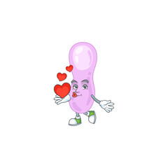 A gorgeous caricature design of clostridium botulinum with red hearts