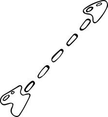  Hand drawn vector arrow as a dotted line doodle on white background. Design element vector illustration. Can be used for books, wrapping paper, fabric, textiles, web