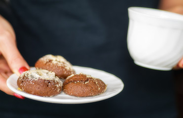 chocolate chip cookies and coffee