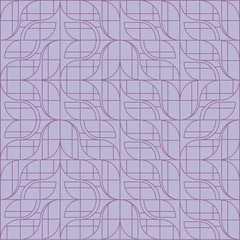 Obraz premium Beautiful of Colorful Leaves and Flowers Lines, Repeated, Abstract, Illustrator Pattern Wallpaper. Image for Printing on Paper, Wallpaper or Background, Covers, Fabrics