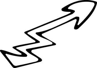  Hand drawn vector arrow as a zig-zag doodle on white background. Design element vector illustration. Can be used for books, wrapping paper, fabric, textiles, web