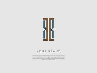 a two colored rectangular business logo which has letters t, h and i 