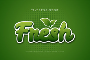 Editable text effect. Fresh text style effect.