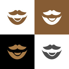 Balbo beard style logo icon design template elements, barber shop symbol