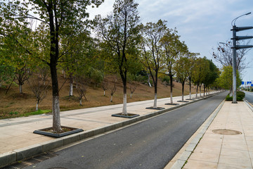 walkway in the modern city
