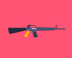 Flat illustration rifle vector for web design