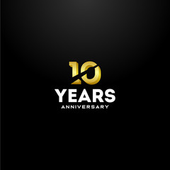 10 Years Anniversary Gold Number Vector Design