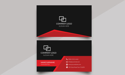 black and red business card - obrazy, fototapety, plakaty