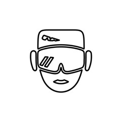 Virtual reality headset icon. Virtual entertainment, gaming symbol.