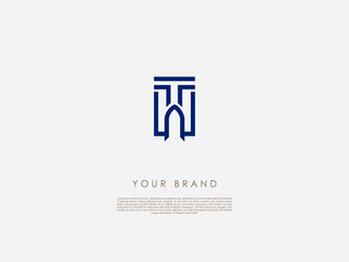 Obraz premium a dark blue rectangular business logo which includes letter 't' and an arched door of an old building