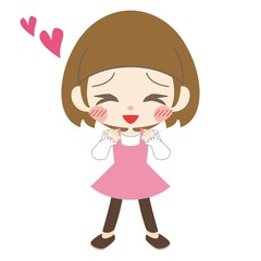両手を握りハートを飛ばす女の子