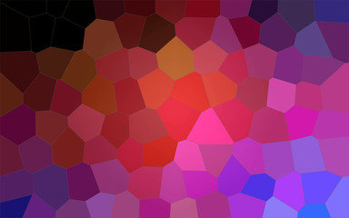 Abstract illustration of black red and blue bright Big Hexagon background, digitally generated.