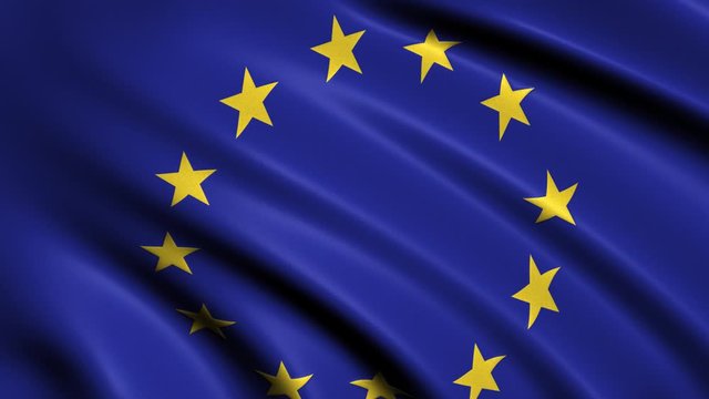 Looping Waving Animation of European Union Flag 
