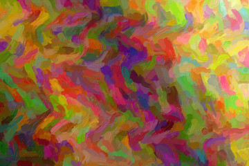 Fototapeta na wymiar Pink, yellow and blue waves Impressionist Impasto abstract paint background.