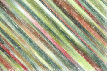 Green and red lines and stripes Wax Crayon with low coverage abstract paint background.