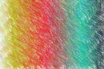 Yellow, white, red and green waves Wax Crayon with low coverage abstract paint background.