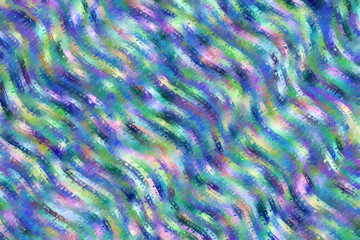 Blue and light green waves Color Pencil High Coverage abstract paint background.