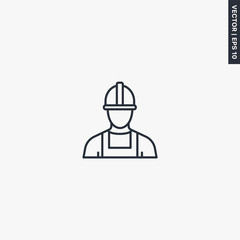 Builder, linear style sign for mobile concept and web design