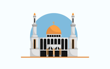 Illustration of a mosque in flat style illustration.