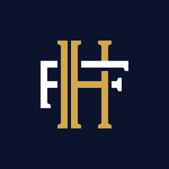 Initial Letter HF FH Monogram Logo Design