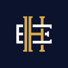 Initial Letter HE EH Monogram Logo Design