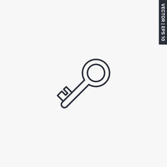Key, linear style sign for mobile concept and web design