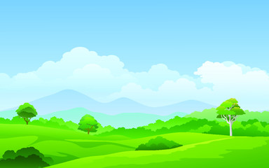 Obraz premium summer landscape with trees