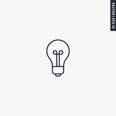 Lightbulb, linear style sign for mobile concept and web design