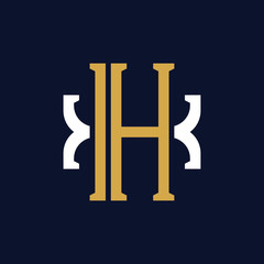 Initial Letter HX XH Monogram Logo Design