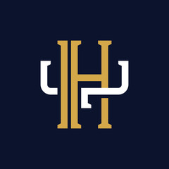 Initial Letter HY YH Monogram Logo Design