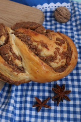 Fresh homemade pastry-nut braid. Cook at home!