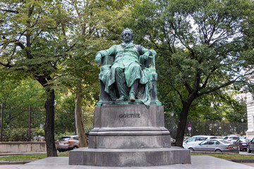 Vienna, Austria - September 1, 2019: Statue of German writer Goethe in Vienna, Austria