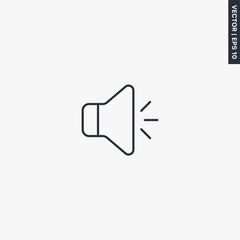 Sound speaker, linear style sign for mobile concept and web design