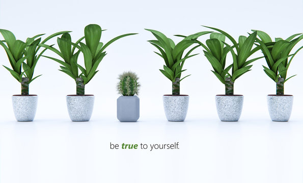 Be true to yourself - Bleib dir treu. Konzept odd man out, Au&szlig;enseiter oder eigene Meinung haben